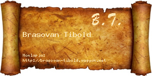 Brasovan Tibold névjegykártya